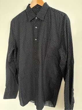 Men's J Crew Black shirt w/star Print Long-Sleeve Shirt size (L) slim fit